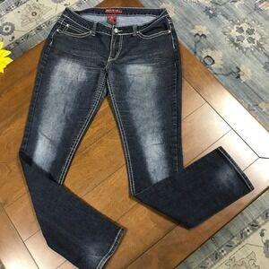 Red Rivet Junior's Skinny Jeans Blinged Out Denim Size‎ 17